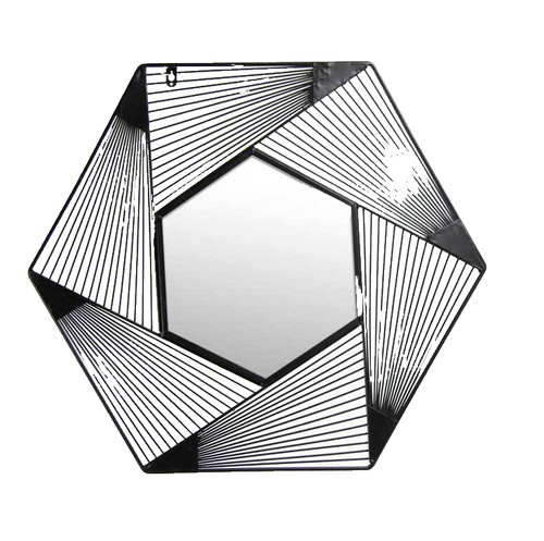 Specchio esagonale metallo - specchio,