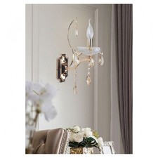 APPLIQUE DA PARETE CLASSICA 1 BRACCIO ATTACCO E14 CRISTALLI PENDENTI GOCCE E68-1