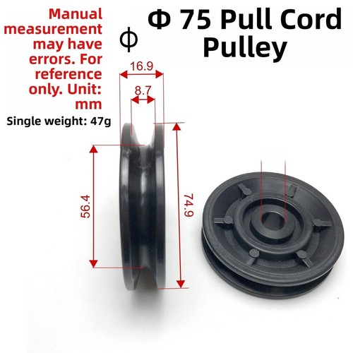 Puleggia plastica nera 75 - in,