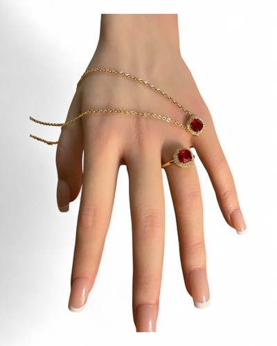 Set collana anello dorati - collana,