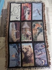 Coperta patchwork animali - beige, marrone