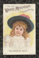 Vittoriano Trade Card Bianco Montagna Gelato Congelatore 5 x 3,25 Bambina Bionda