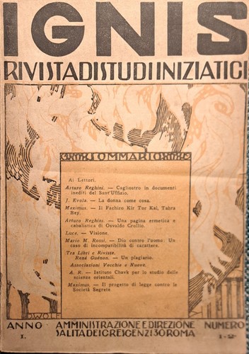 Ignis rivista studi - rivista, di
