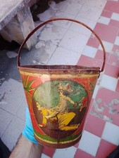 Antico Vintage Secchiello Mare Spiaggia Lattina Lattuga Litografato I.N.g.a.p