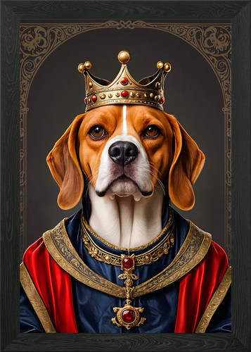 Beagle dog king framed - beagle,