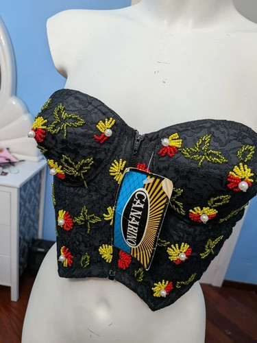 Top corsetto vintage canarino - vintage,