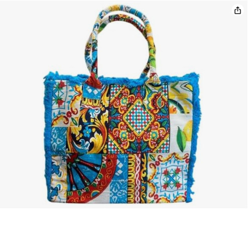 Karamell borsa mare - karamell, canvas