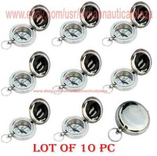 PULSANTE BUSSOLA ritardo nichel ottone nautico set di 10 unità BUSSOLA MARITTIMA