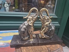 Elefanti Serre Libri Regolatore Dorato Marmo