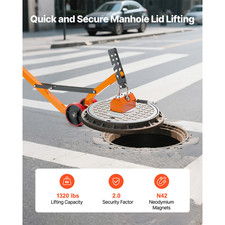 Sollevatore a Magnete Permanente Con Carrello, Portata 600 Kg