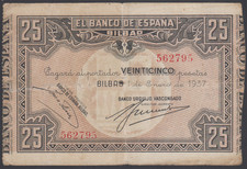 Spagna 25 pesetas 1937 fine P