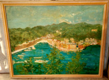 PITTORE  -CARLO AIMETTI 'PORTOFINO NEL 1960'