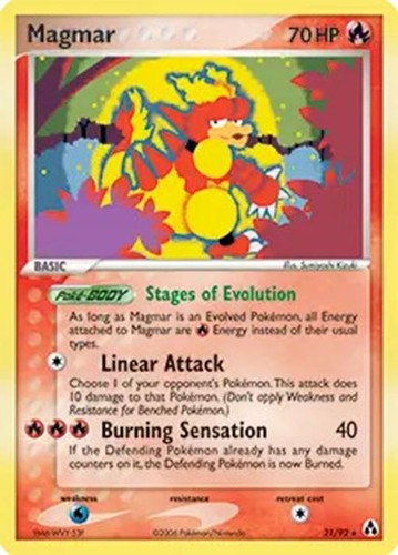 Magmar pokemon - magmar, 21/92
