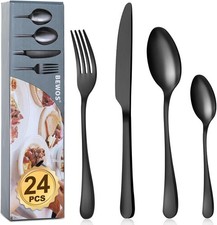 BEWOS Set di posate nero