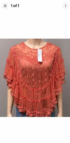Poncho top pizzo trasparente