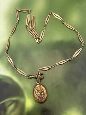 collana necklace  + pendant ciondolo vintage Old gold ORO ANTICO 6-7KT inizi 900