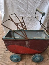 CARROZZINA GIOCATTOLO PER BAMBOLE IN LATTA ORIGINALE PRIMI 900