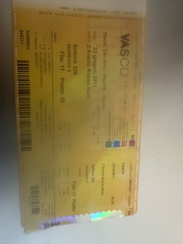 Biglietto concerto vasco rossi - biglietto,