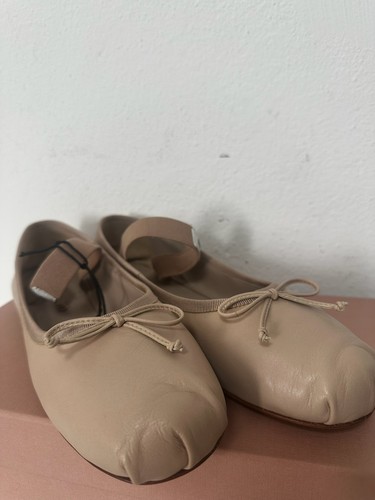 Miumiu leather ballerina - miumiu,