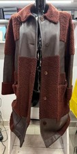 Cappotto Giacca In Vera Pelle Donna Woman Taglia 54 Marrone Cod.AM46