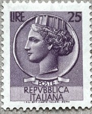 Francobollo Siracusana 25 Lire