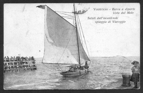 H083 cartolina viareggio barca - viareggio,