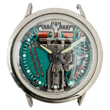 Orologio da polso uomo vintage 34 mm 1966 Accutron Spaceview forcella tuning acciaio 214