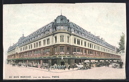 Cpa paris bon marche rue - au, marche,