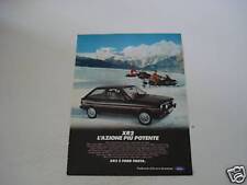 advertising Pubblicità 1982 FORD FIESTA XR2