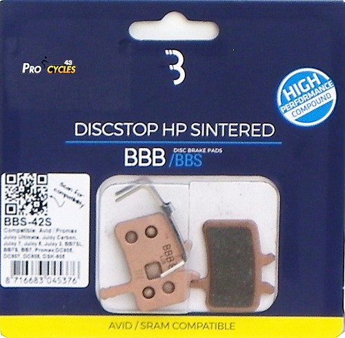 Plaquettes frein bbb avid - plaquettes,