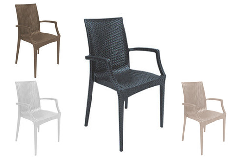 Sedia con braccioli - con, rattan