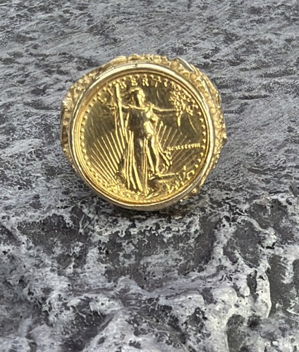 Anello pepita 14k con moneta
