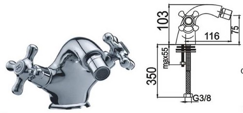 Rubinetto miscelatore bidet