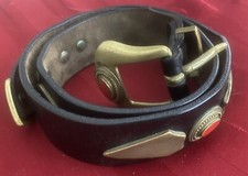 Cintura SW in pelle di fabbricazione indiana TAGLIA 32 con turchese rosso/firmata artigianale