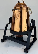 Caffettiera rame cowboy supporto ferro bollitore vintage servizio molto grande VETRINA!