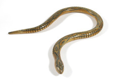 PRL) SERPENTE LEGNO LUNGHEZZA 70 cm SOPRAMMOBILE WOODEN SNAKE SERPENT BOIS