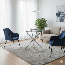 TAVOLO FISSO DIAM. CM 90 CROMO