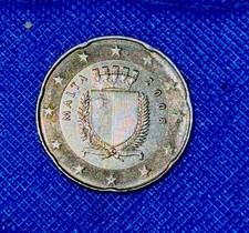 Moneta rara da 20 centesimi malta 2008 Con F nella Stella TRATTABILE
