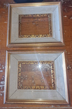 Coppia Cornici In Legno Dorato Del XX Sec. oro + vetro luce 19x14xcm