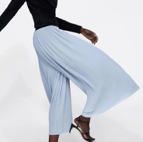 Culotte zara plissettate blu - culotte,