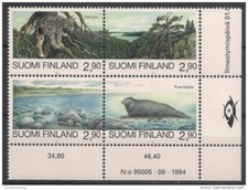 Finlandia 1995 Lapponia Lince Gatto Foca Marina Mar Baltico Costa Alberi Paesaggio MNH
