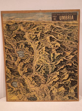 STAMPA DIDATTICA ANNI '60 - GRANDE ATLANTE A RILIEVO REGIONI D'ITALIA - UMBRIA