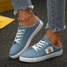 Mule Sneakers Azzurre In Tela
