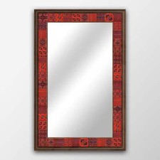 Specchio afgano rosso fatto a