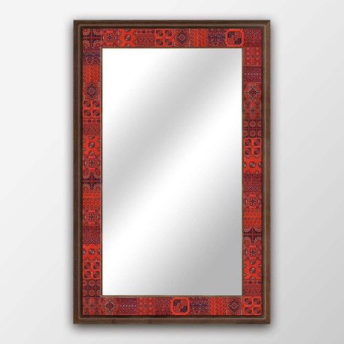 Specchio afgano rosso - , fatto