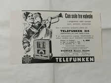 PUBBLICITà ADVERTISING BALILLA G.I.L. RADIO TELEFUNKEN 314 IL.FRANCO MOSCA.