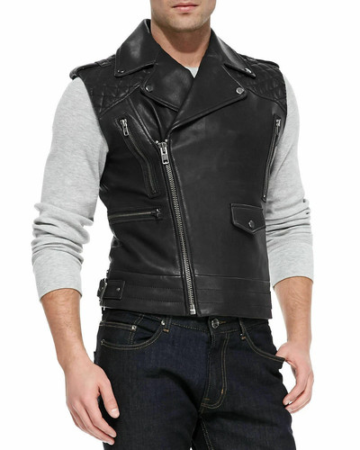 Giubbotto moto uomo vera - , pelle