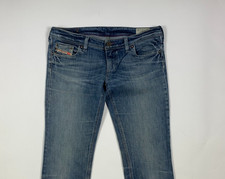 Diesel lowky jeans donna usato W30 tg 44 slim straight denim destroyed T8995