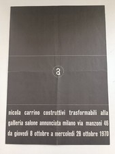 Nicola Carrino costruttivi trasformabili Al salone annunciata1970,Manifesto61x43