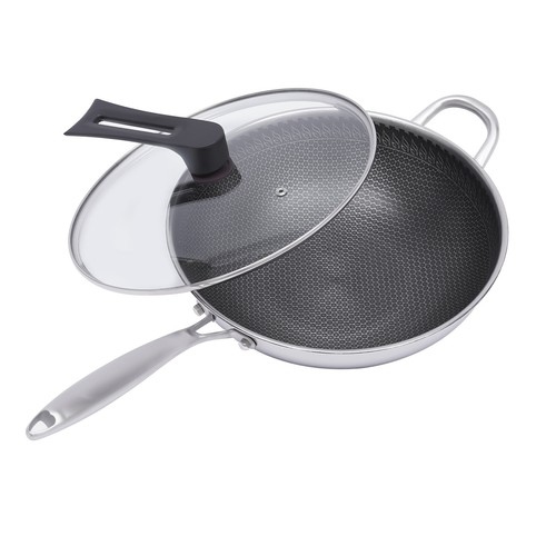 Padella wok rotonda acciaio - padella, in